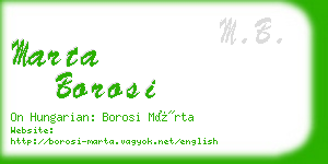 marta borosi business card